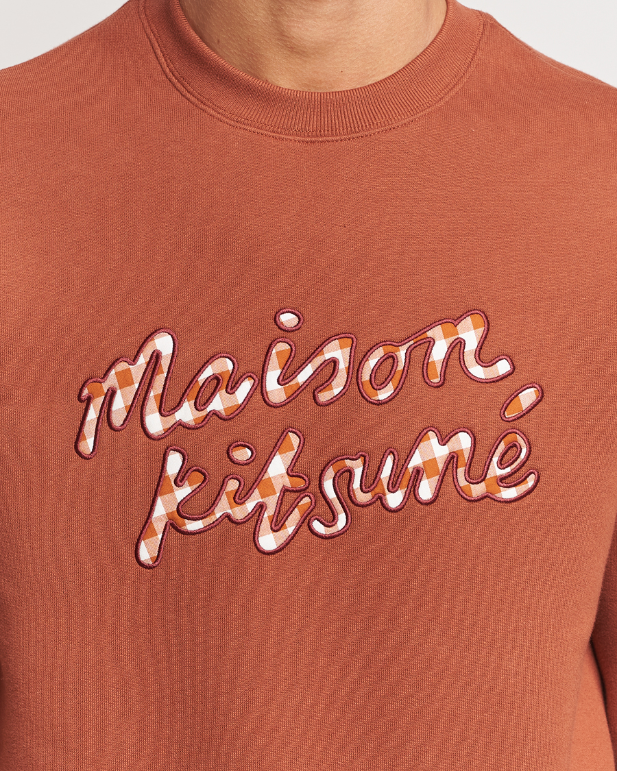 Herren | Pullover | Maison Kitsuné | Gingham Handwriting Sweatshirt Pecan