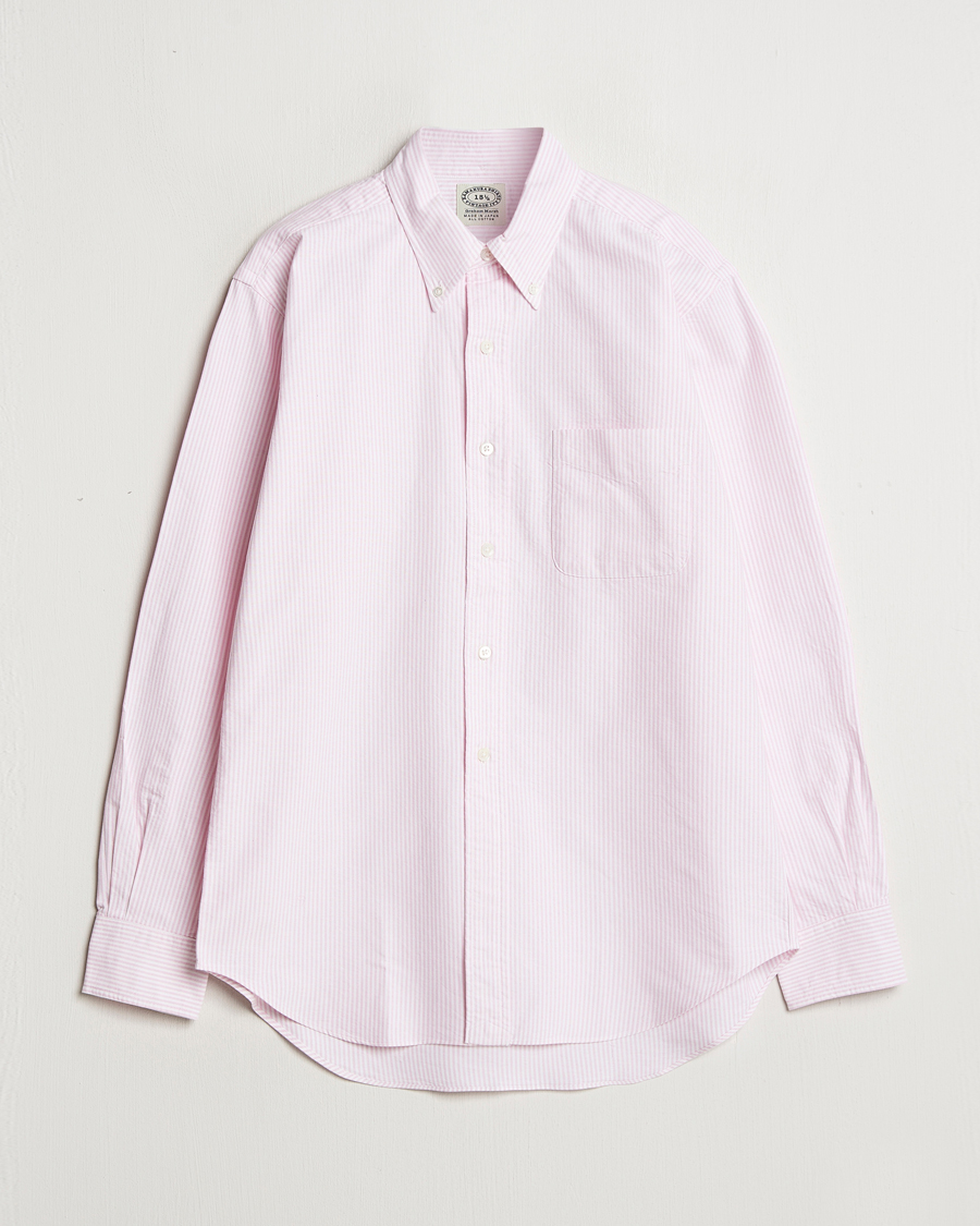 Herren | Hemden | Kamakura Shirts | Vintage Ivy Oxford Button Down Shirt Pink Stripe
