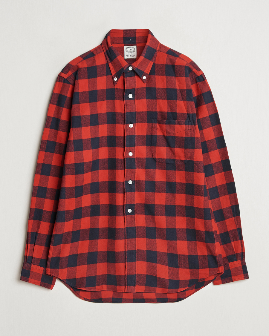 Herren | Hemden | Kamakura Shirts | Vintage Ivy Buffalo Check Flannel Shirt Red