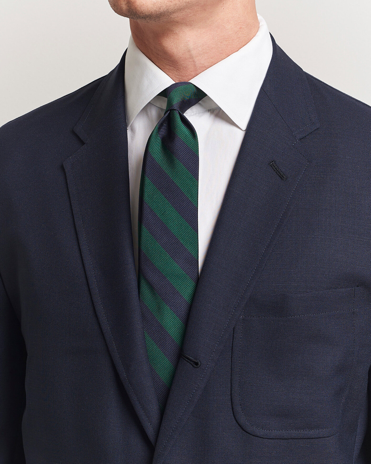 Herren | Krawatten | Kamakura Shirts | Kamakura ShirtsVintage Ivy Regimental Stripe Silk TieNavy/Green