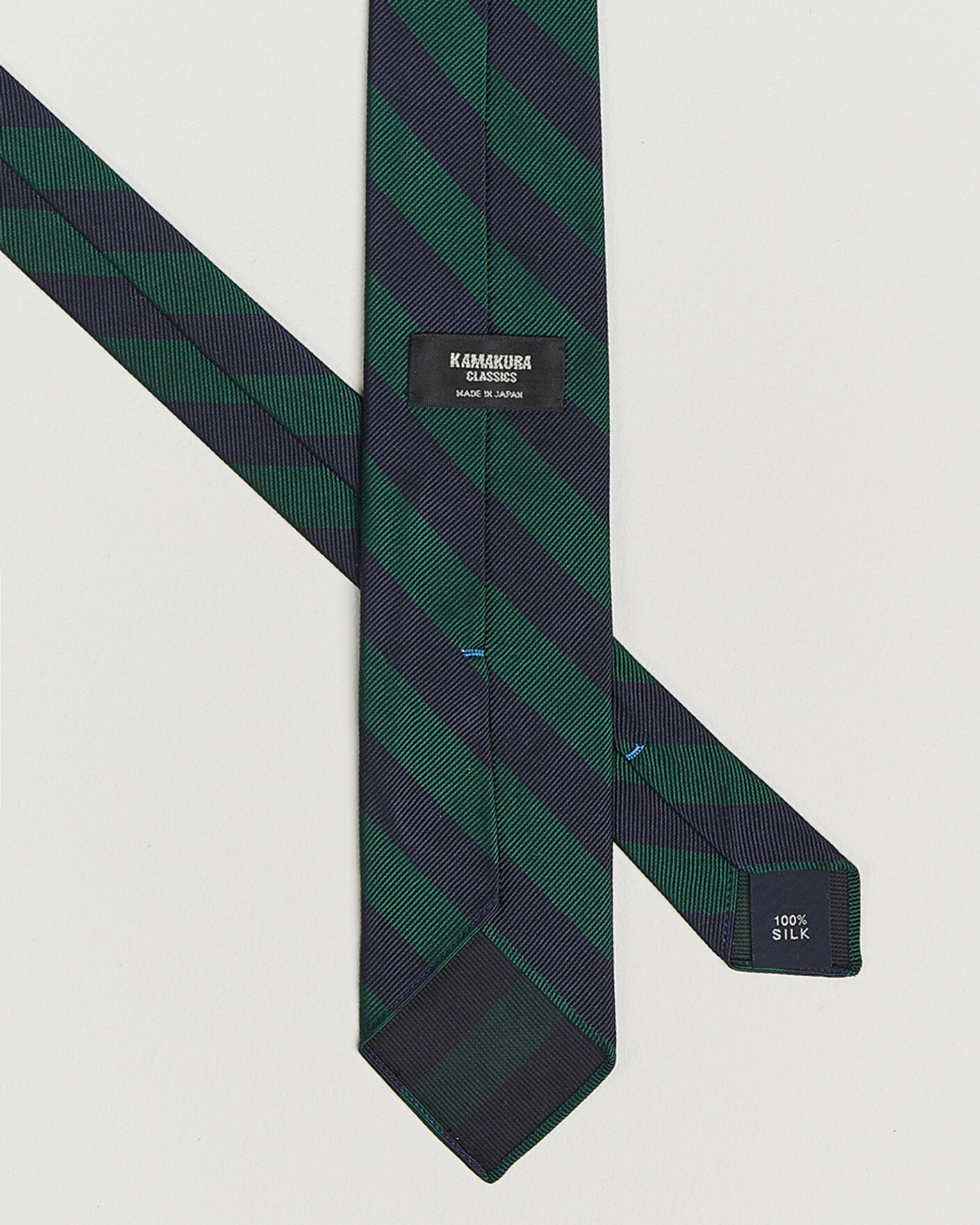 Herren | Krawatten | Kamakura Shirts | Kamakura ShirtsVintage Ivy Regimental Stripe Silk TieNavy/Green
