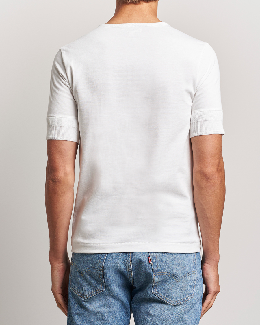 Herren | T-Shirts | Merz b. Schwanen | Short Sleeve Organic Cotton Henley White