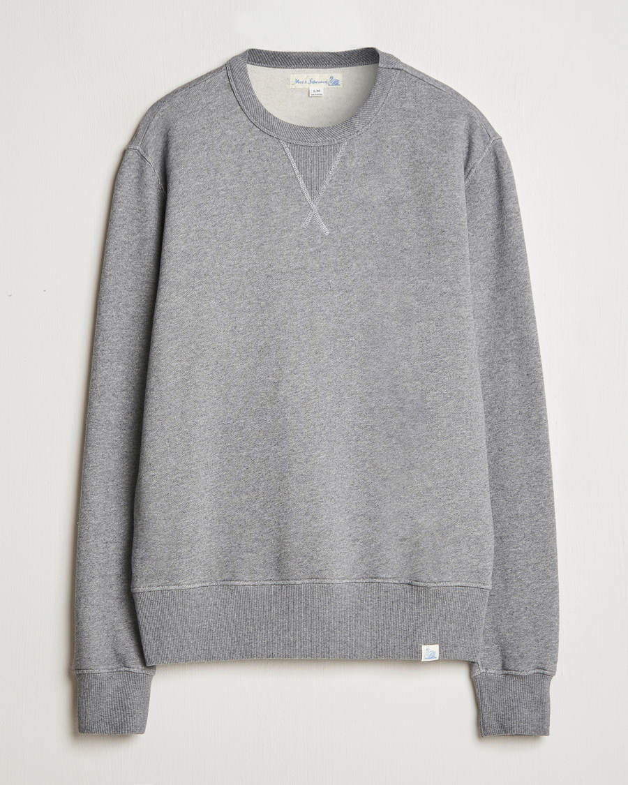 Herren | Pullover | Merz b. Schwanen | Relaxed Fit Vintage Cotton Sweatshirt Grey Melange