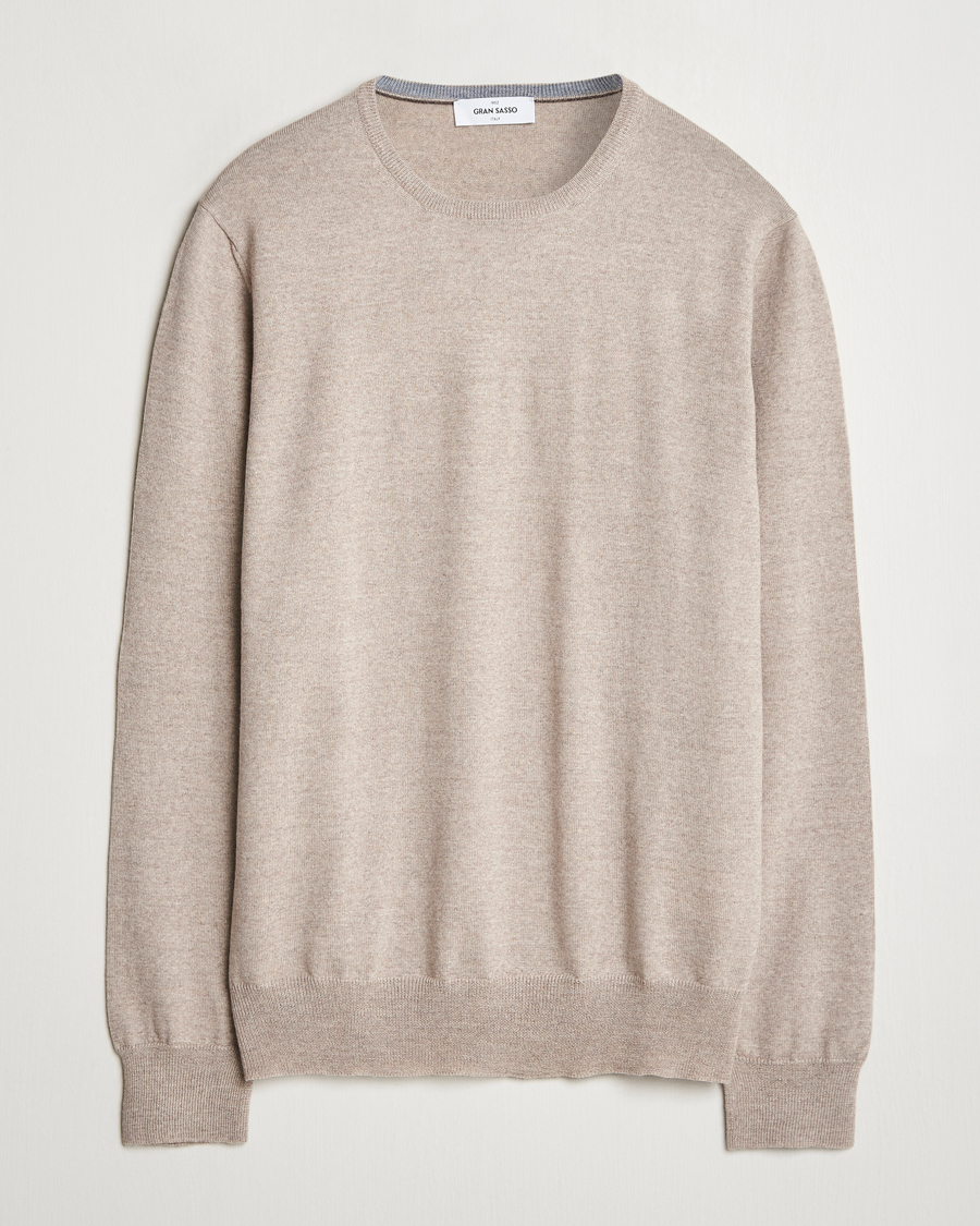 Herren | Pullover | Gran Sasso | Merino Fashion Fit Crew Neck Pullover Light Beige