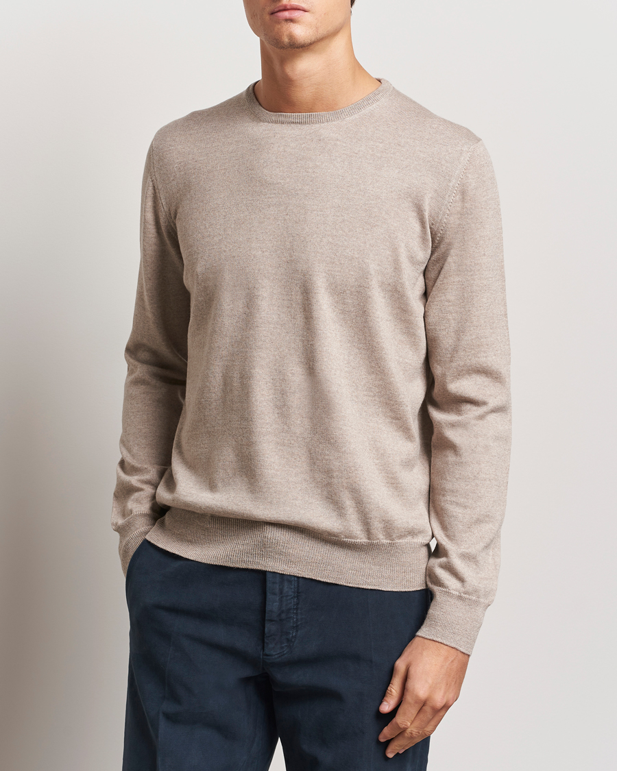 Herren | Pullover | Gran Sasso | Merino Fashion Fit Crew Neck Pullover Light Beige