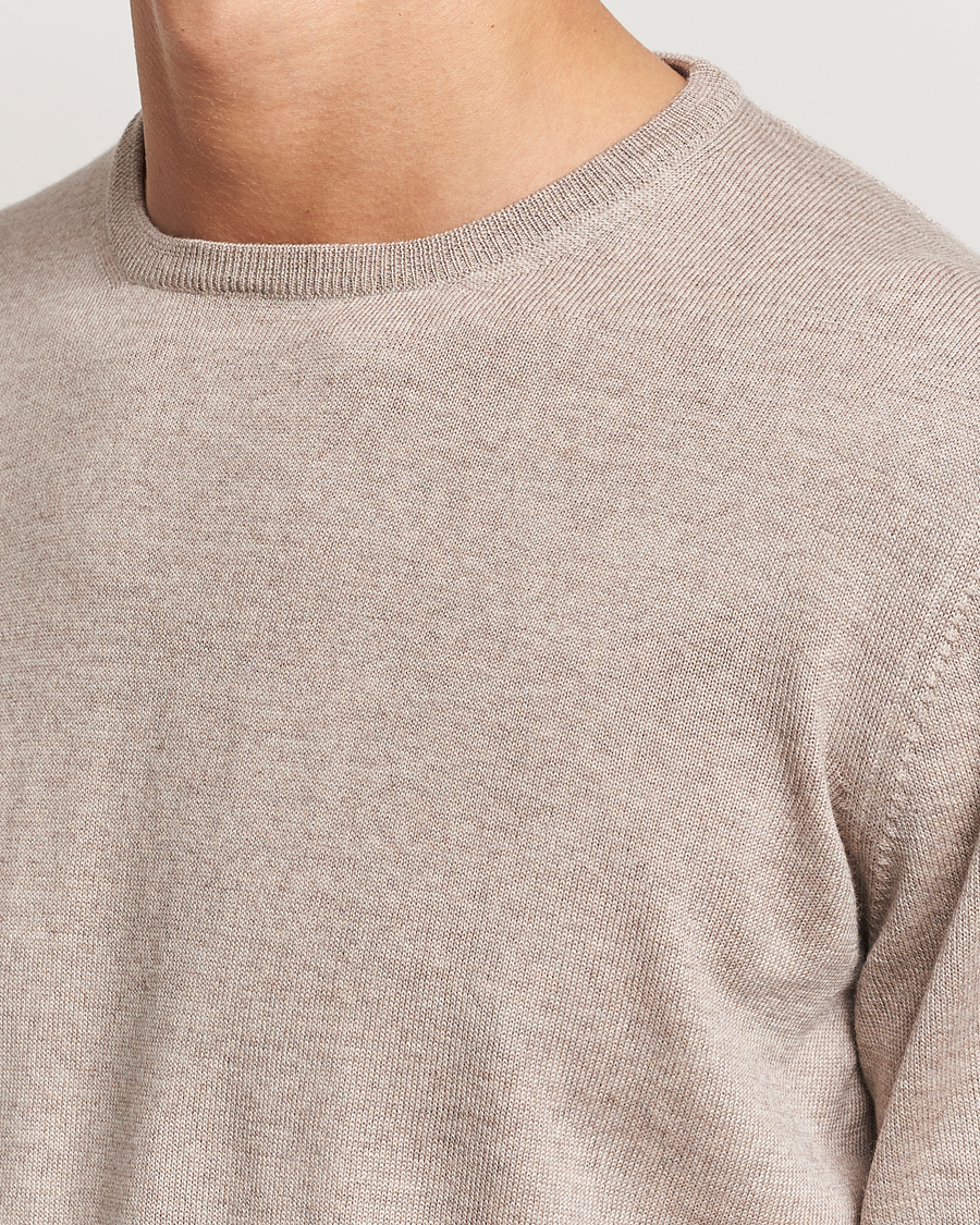 Herren | Pullover | Gran Sasso | Merino Fashion Fit Crew Neck Pullover Light Beige