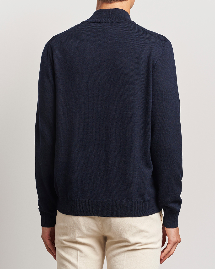 Herren | Pullover | Gran Sasso | Merino Fashion Fit Half Zip Navy
