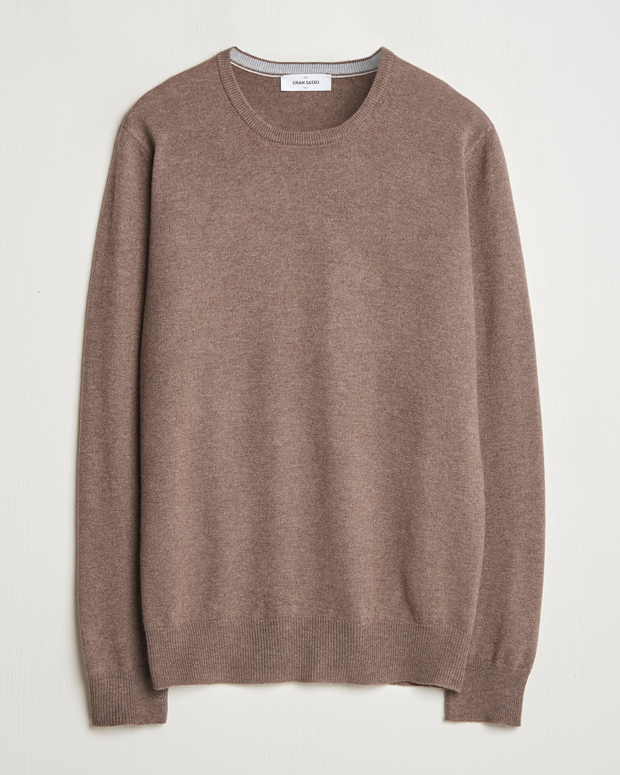 Herren | Pullover | Gran Sasso | Wool/Cashmere Crew Neck Light Brown