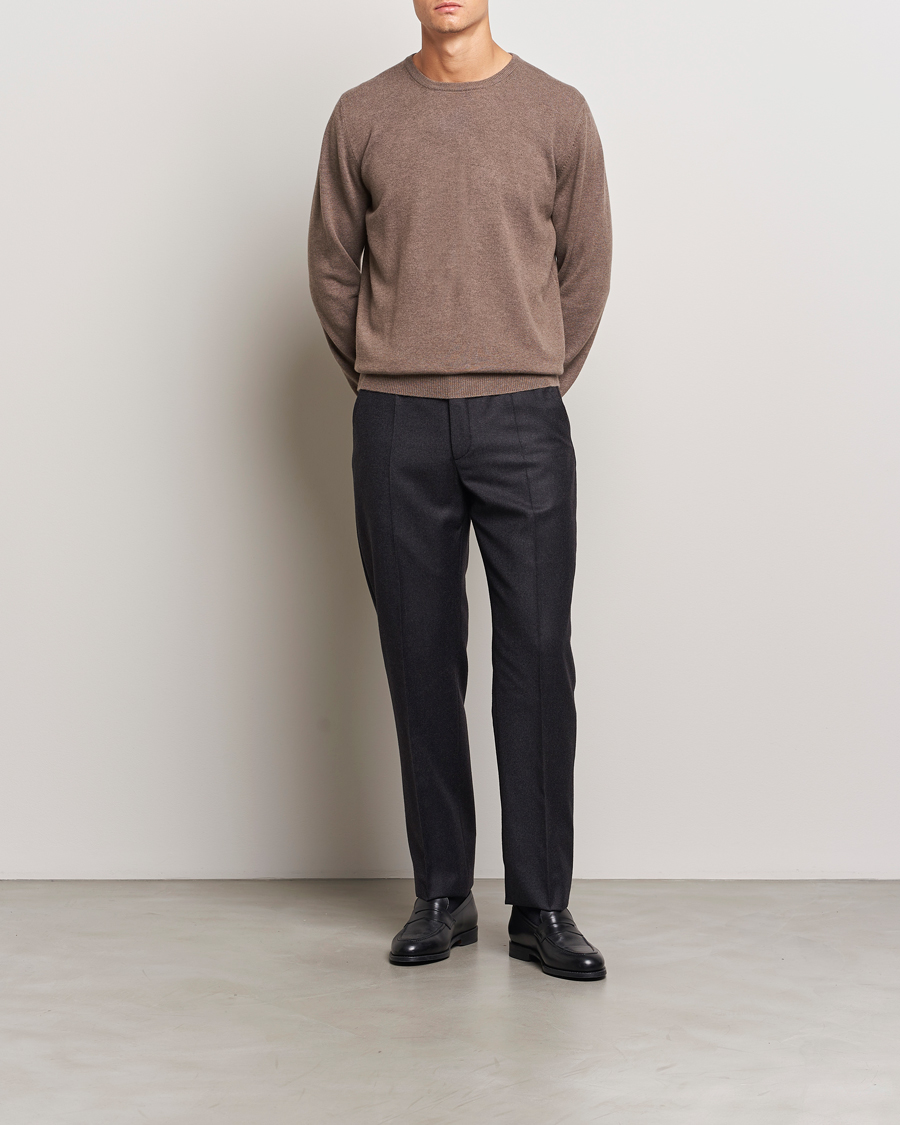 Herren | Pullover | Gran Sasso | Wool/Cashmere Crew Neck Light Brown