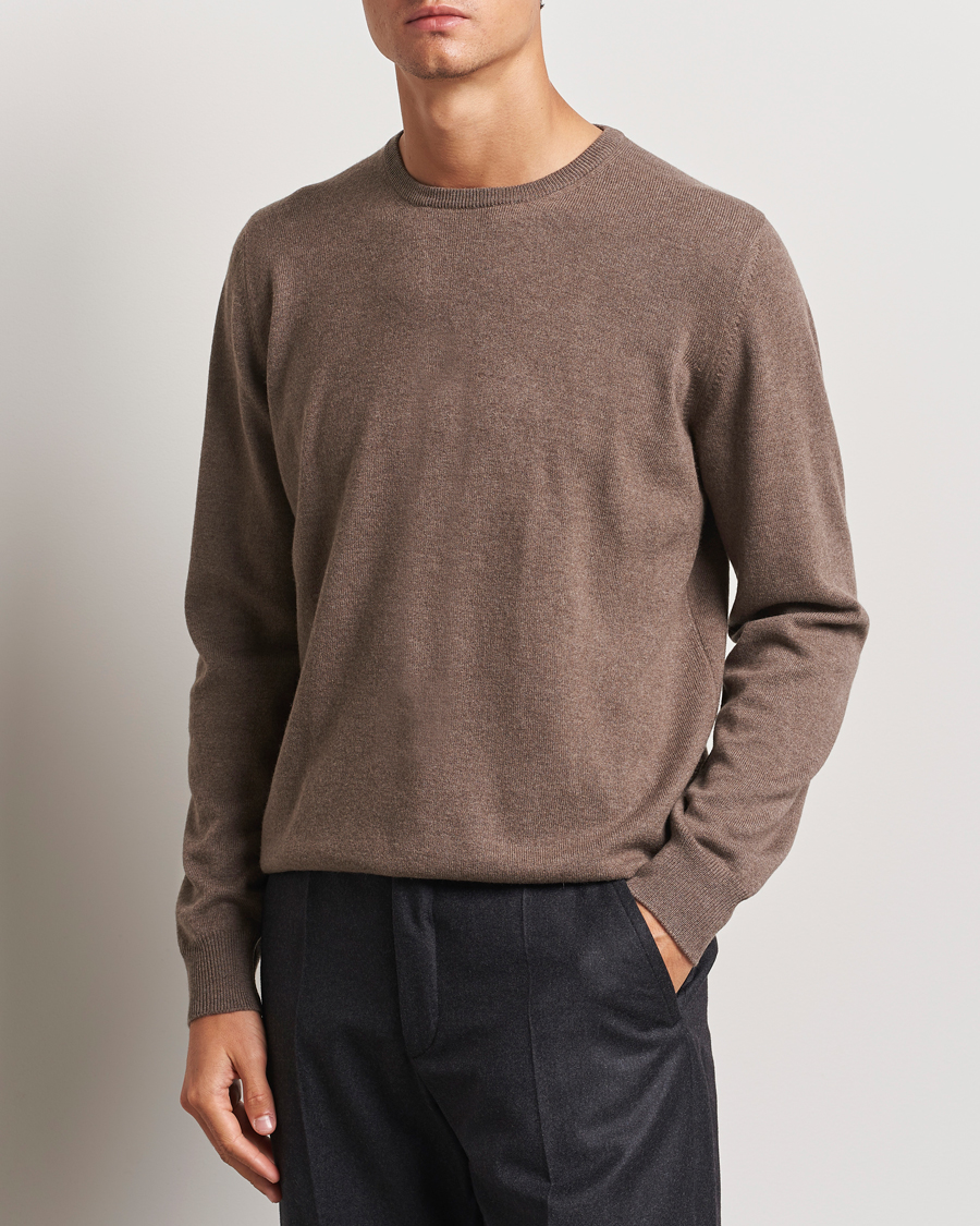 Herren | Pullover | Gran Sasso | Wool/Cashmere Crew Neck Light Brown