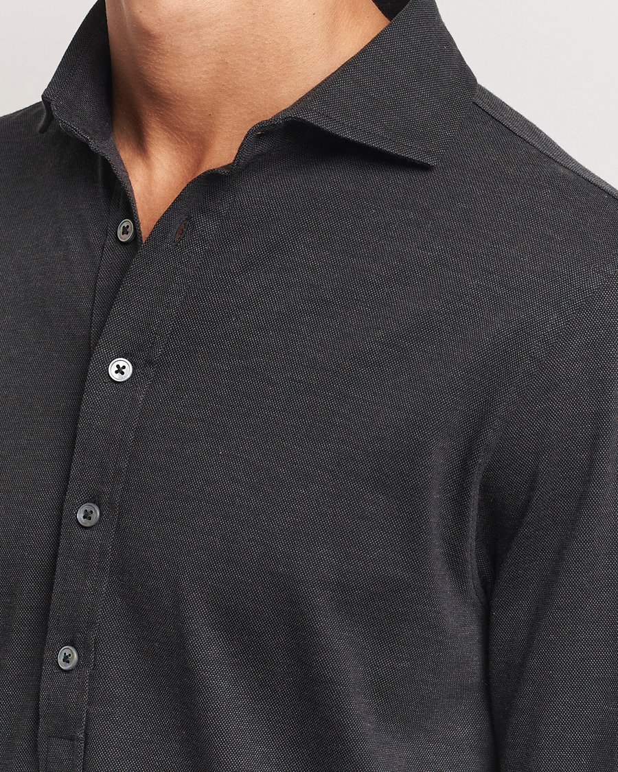 Herren | Hemden | Gran Sasso | Brushed Cotton Popover Shirt Black