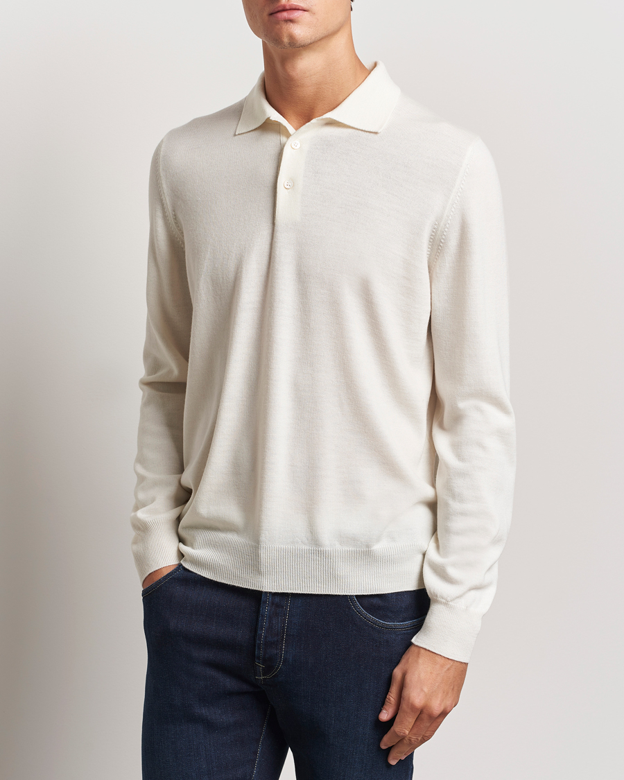Herren | Pullover | Gran Sasso | Merino Fashion Fit Polo Cream