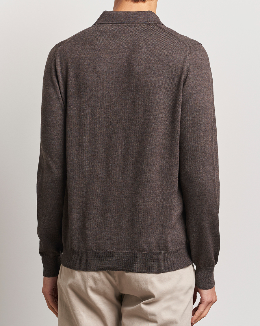 Herren | Pullover | Gran Sasso | Merino Fashion Fit Polo Brown