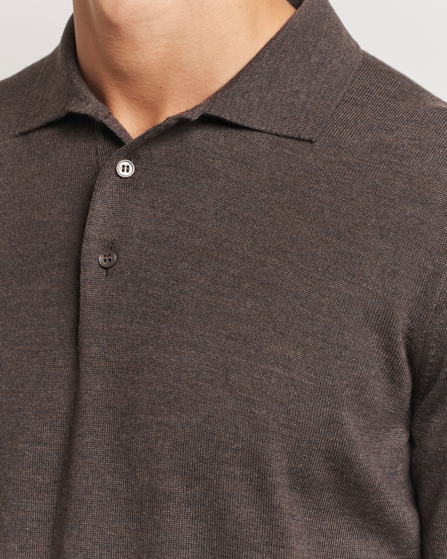 Herren | Pullover | Gran Sasso | Merino Fashion Fit Polo Brown