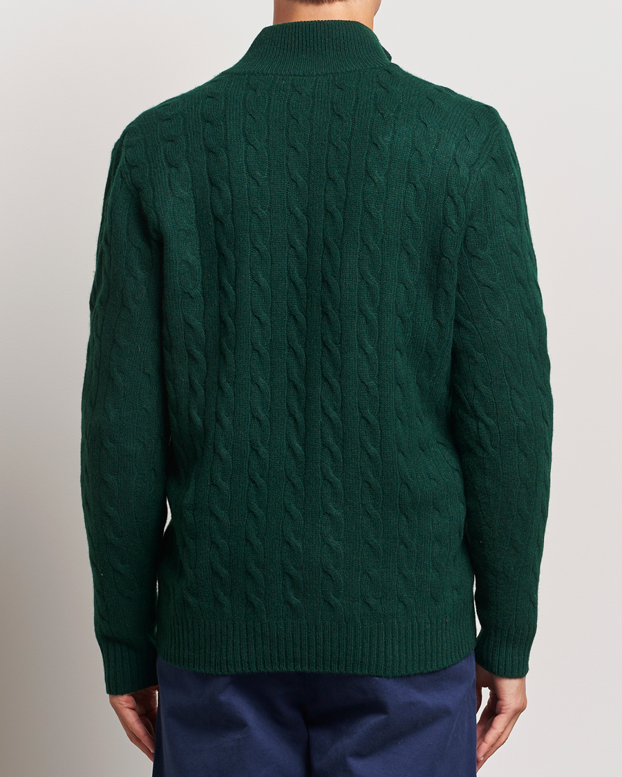 Herren | Pullover | Polo Ralph Lauren | Wool/Cashmere Cable Half Zip Green