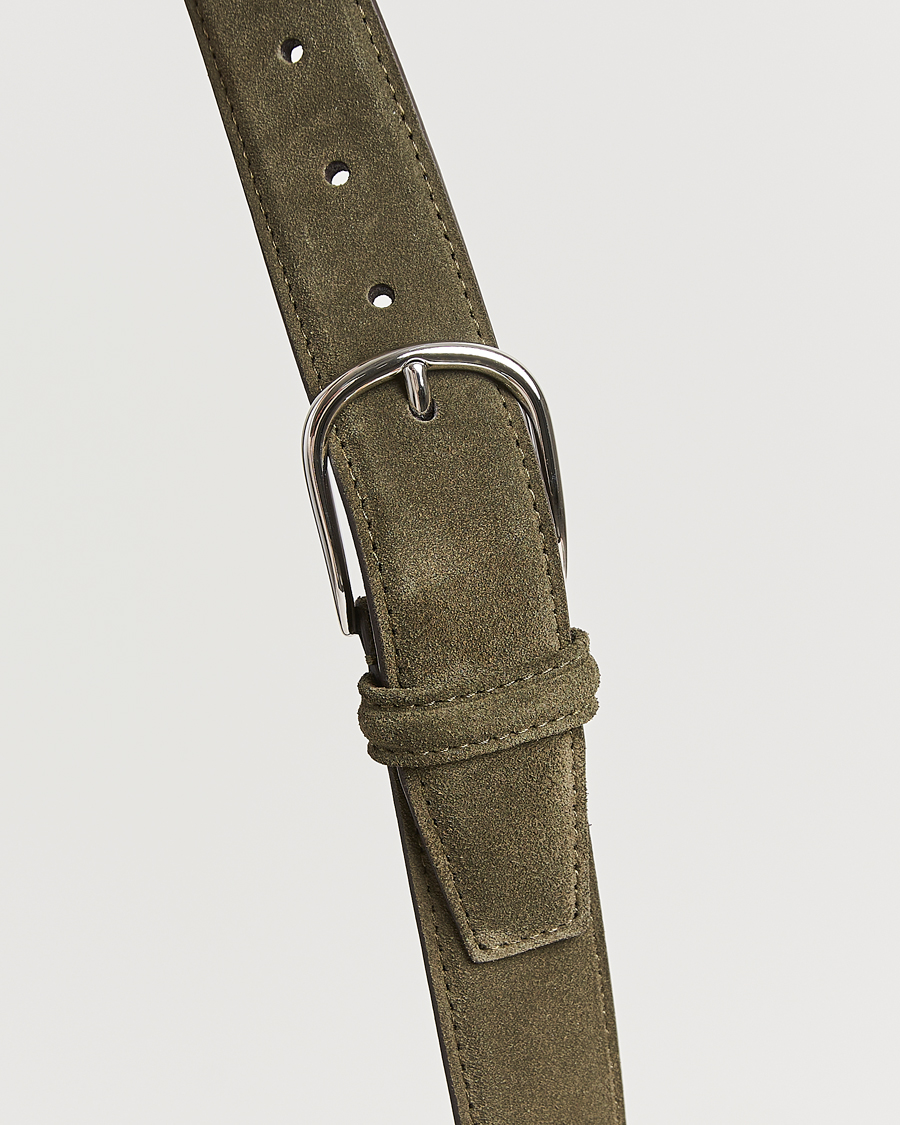 Herren | Gürtel | Anderson's | Suede 3,5 cm Belt Green
