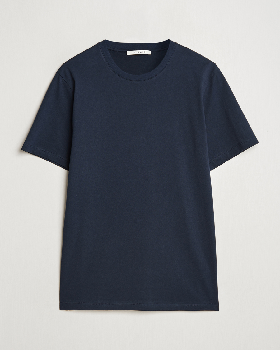 Herren | T-Shirts | A Day's March | Midweight T-Shirt Navy
