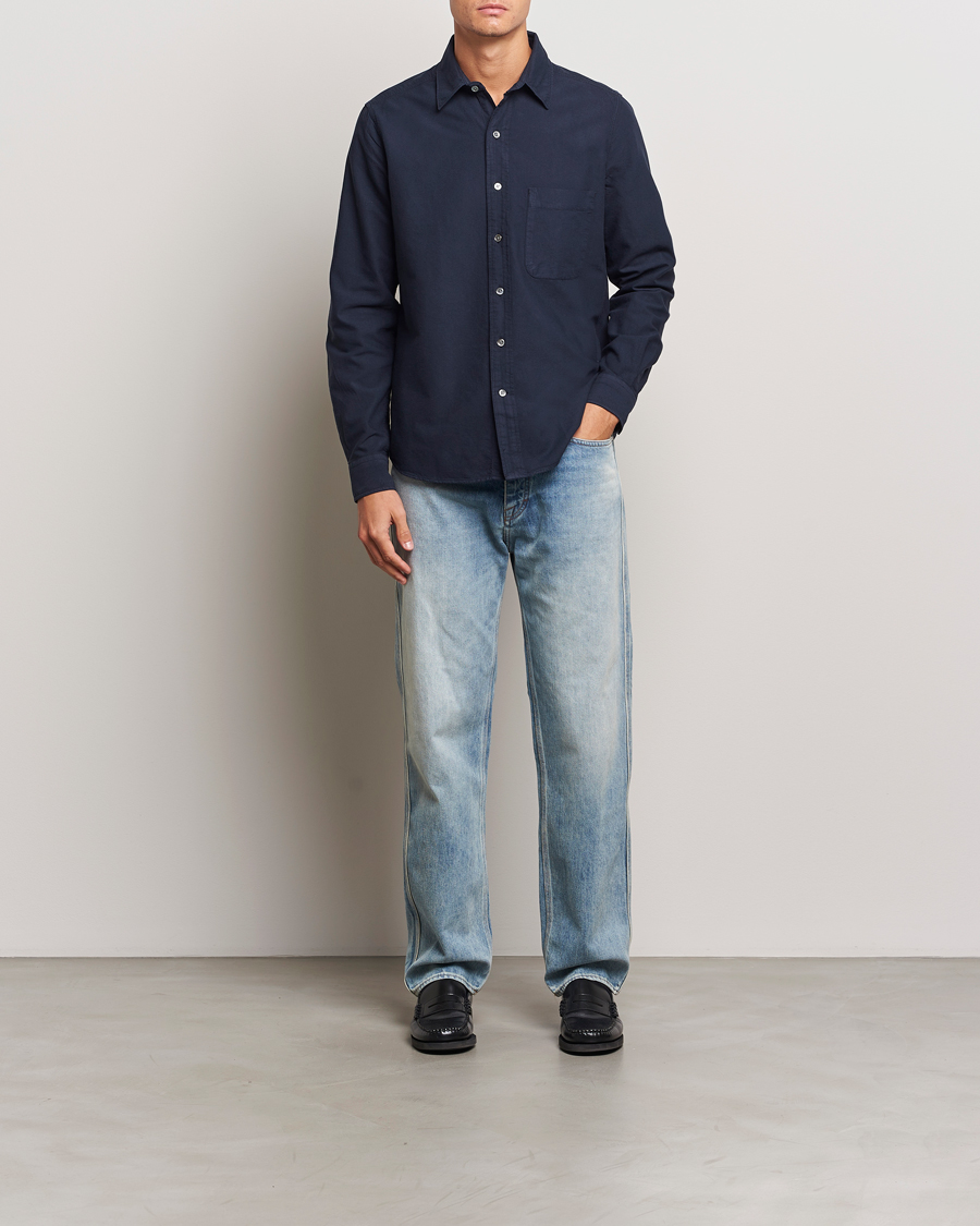 Herren | Hemden | A Day's March | Mason Dyed Oxford Shirt Navy