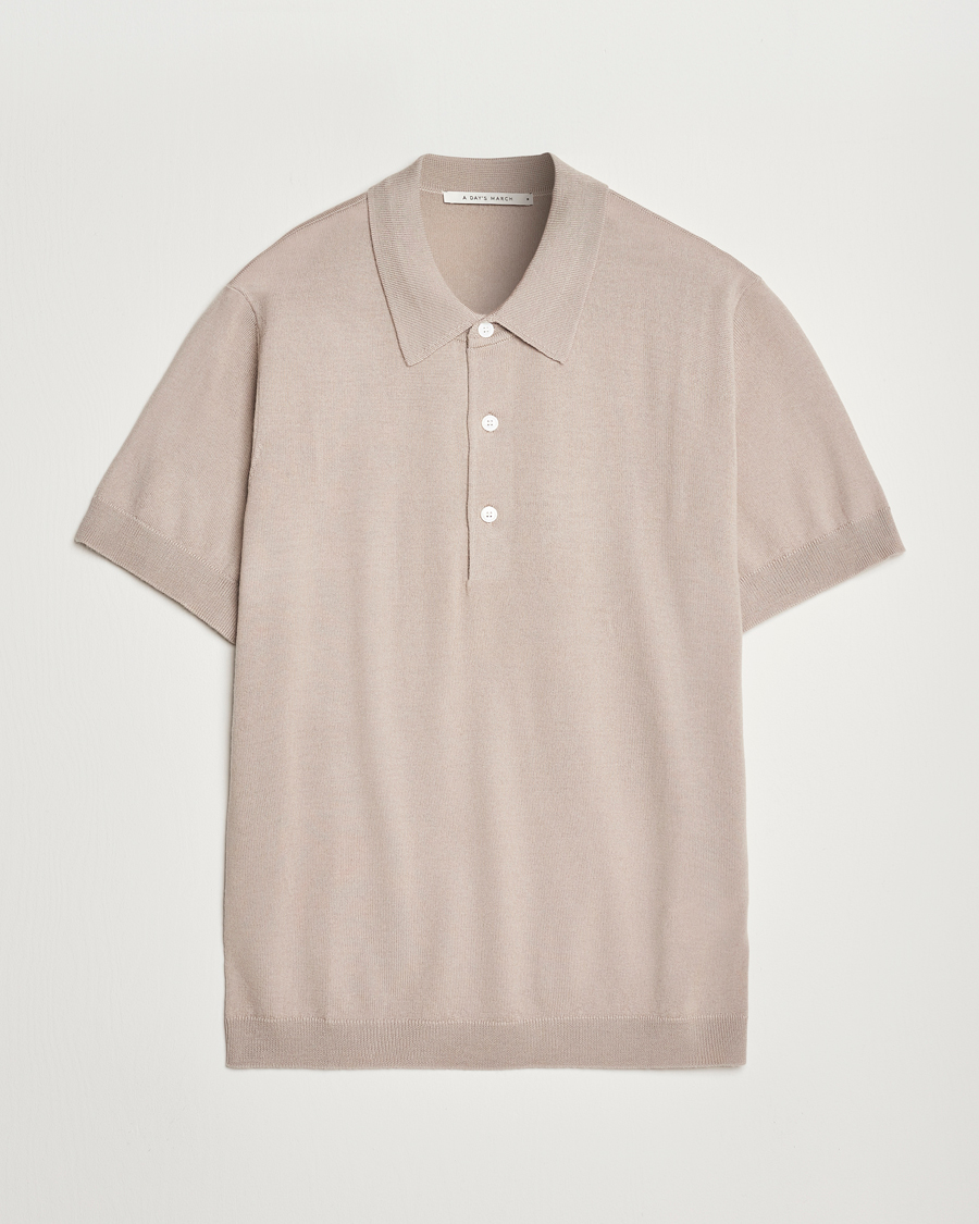 Herren | Poloshirts | A Day's March | Rosehall Short Sleeve Merino Polo Dove