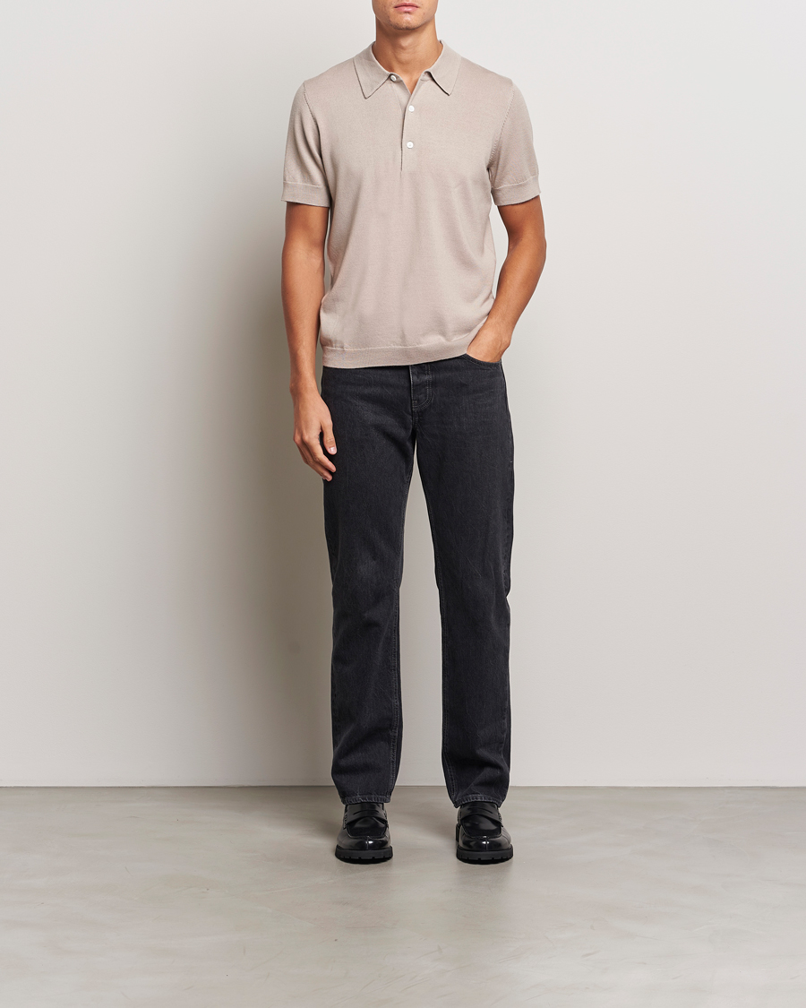 Herren | Poloshirts | A Day's March | Rosehall Short Sleeve Merino Polo Dove