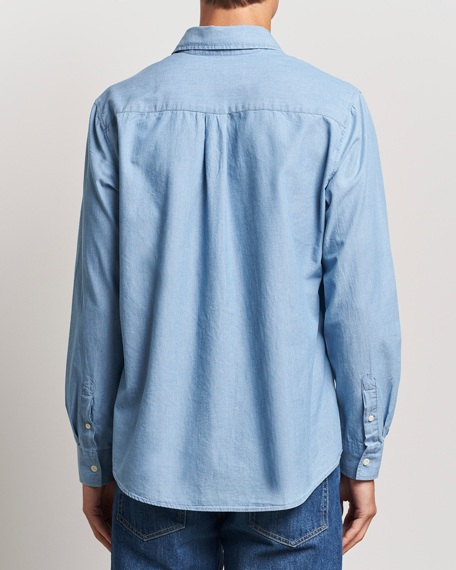 Herren | Hemden | A Day's March | Will Chambray Shirt Light Blue