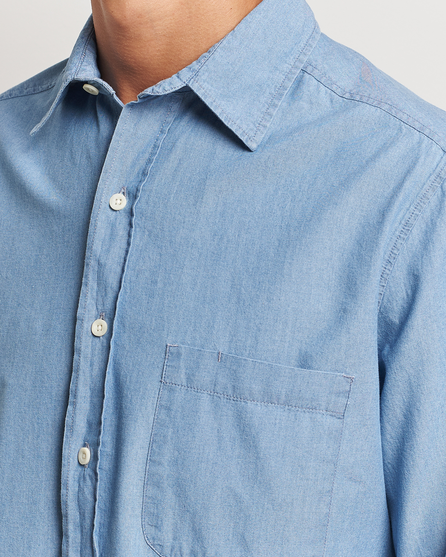 Herren | Hemden | A Day's March | Will Chambray Shirt Light Blue