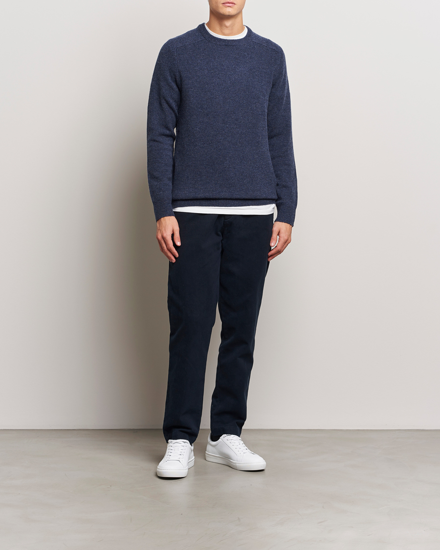 Herren | Pullover | A Day's March | Brodick Lambswool Sweater Navy
