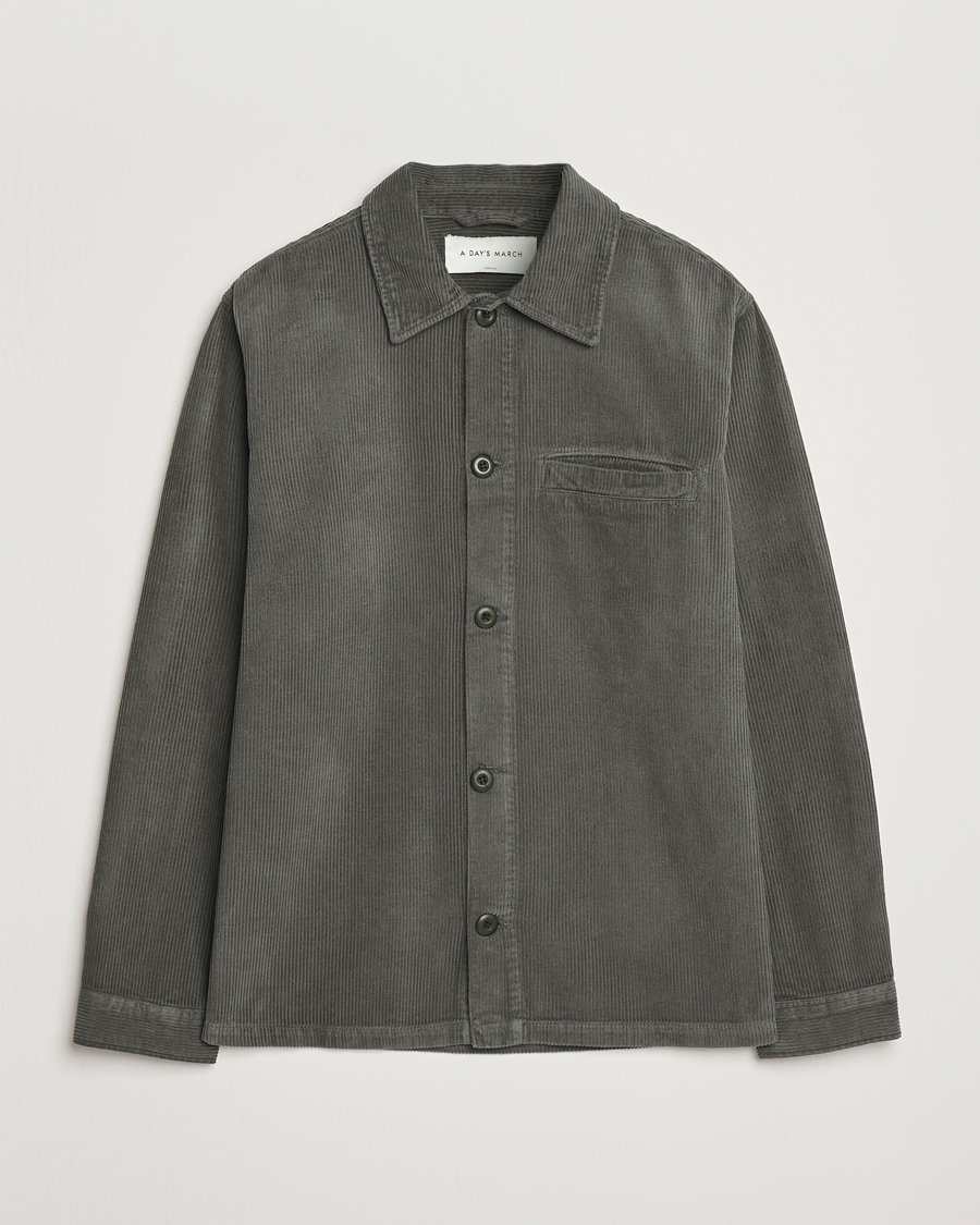 Herren | Hemden | A Day's March | Telford Corduroy Overshirt Olive