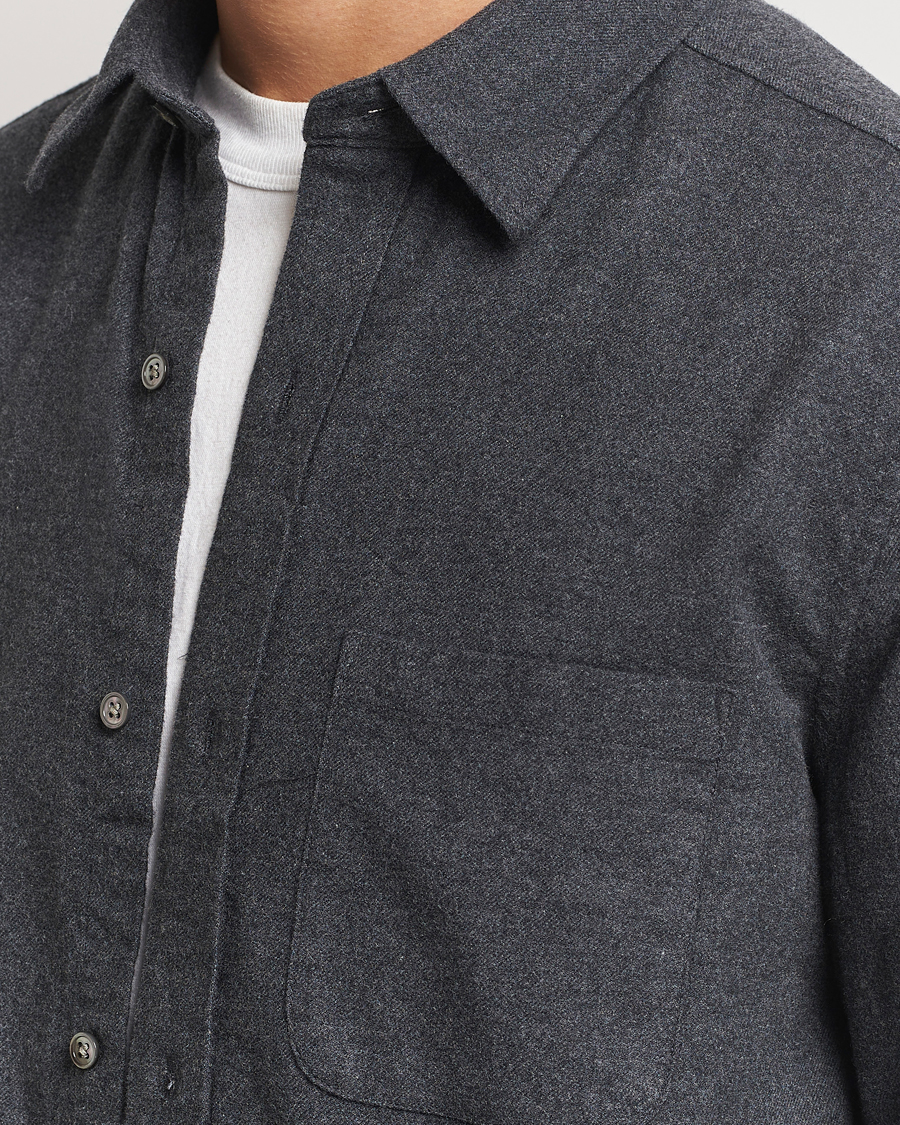 Herren | Hemden | A Day's March | Newark Flannel Shirt Charcoal