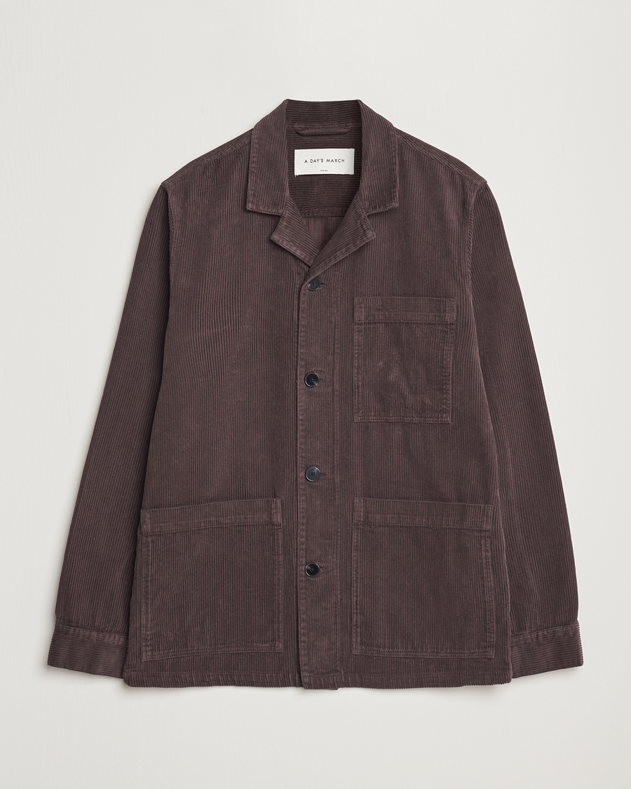 Herren | Hemden | A Day's March | Banagher Corduroy Overshirt Chocolate
