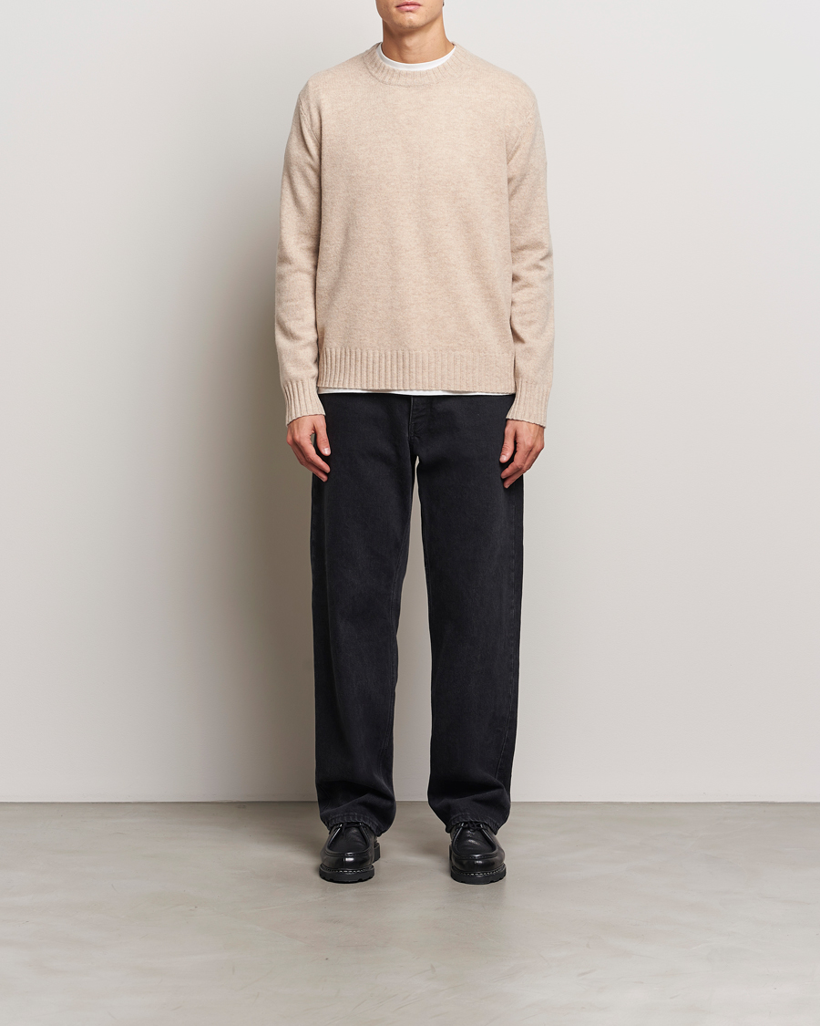 Herren | Pullover | A Day's March | Marlow Lambswool Crew Sand Melange