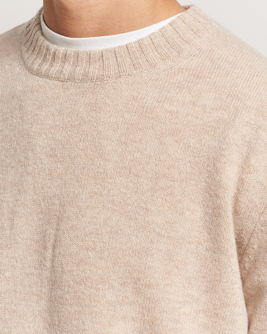 Herren | Pullover | A Day's March | Marlow Lambswool Crew Sand Melange