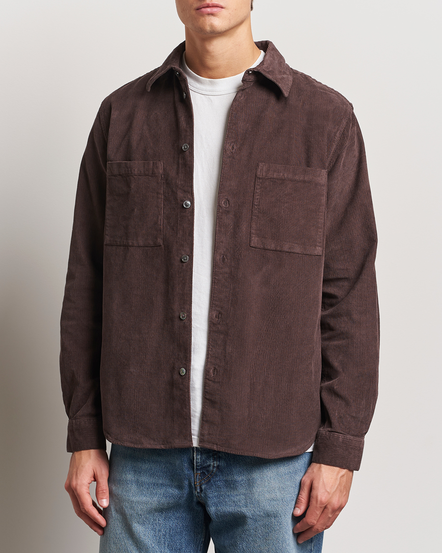 Herren | Hemden | A Day's March | Denver Corduroy Shirt Chocolate