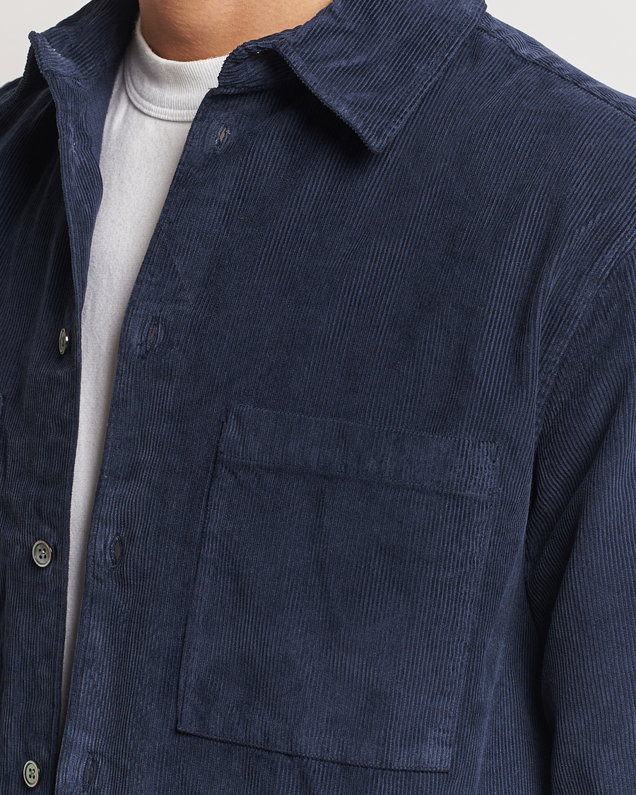 Herren | Hemden | A Day's March | Denver Corduroy Shirt Navy