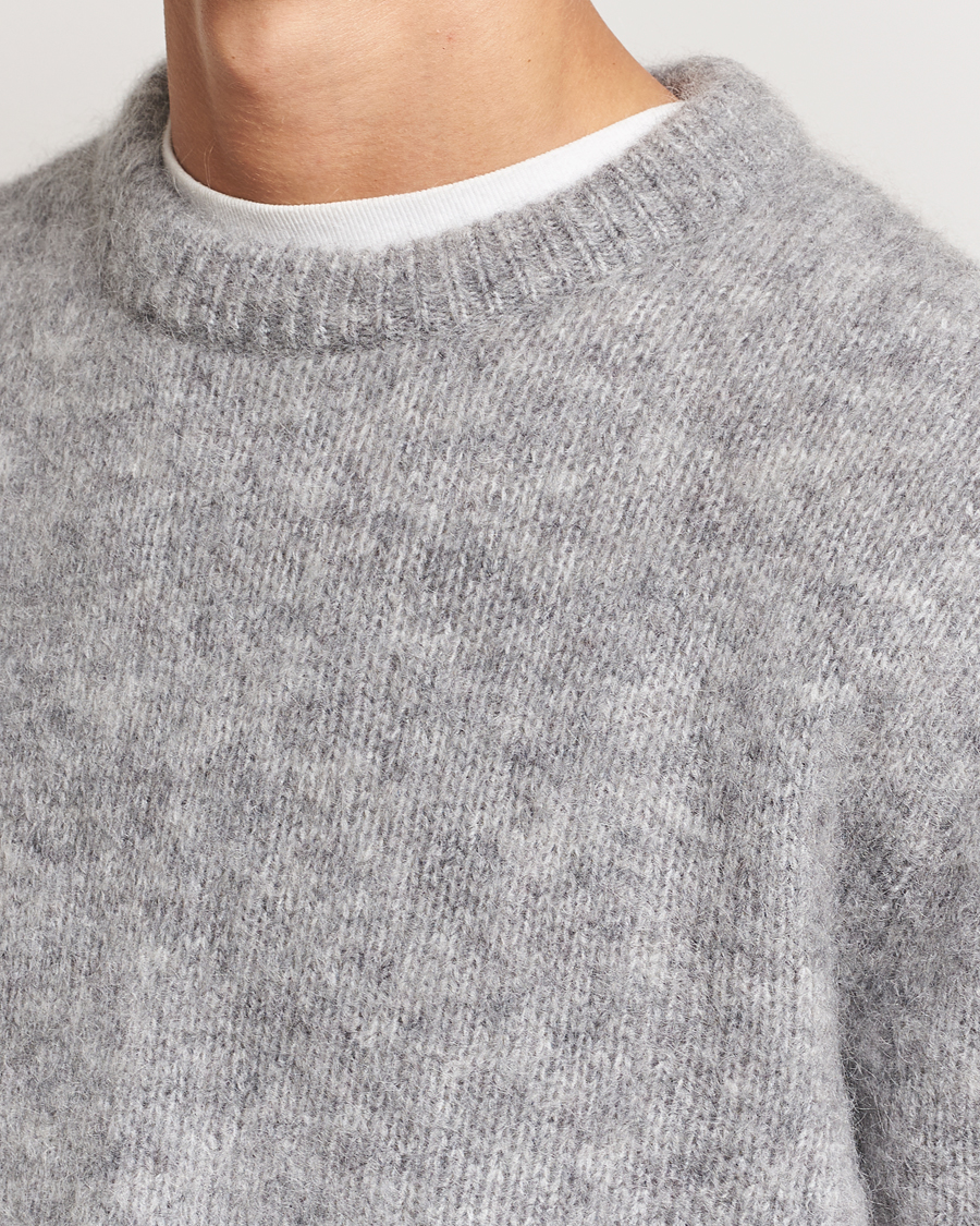 Herren | Pullover | A Day's March | Tietar Mohair Sweater Grey Melange