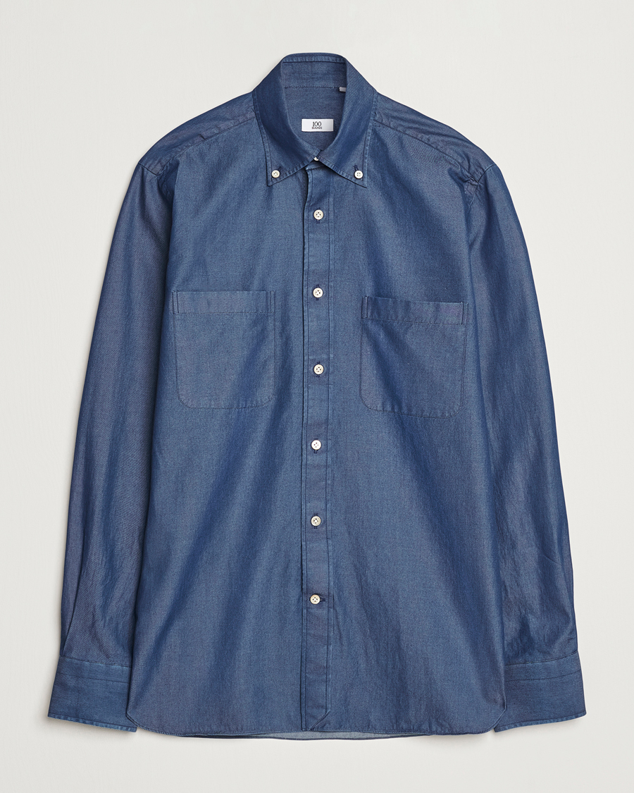 Herren | Hemden | 100Hands | Beverly Bata Wash Denim Shirt Blue