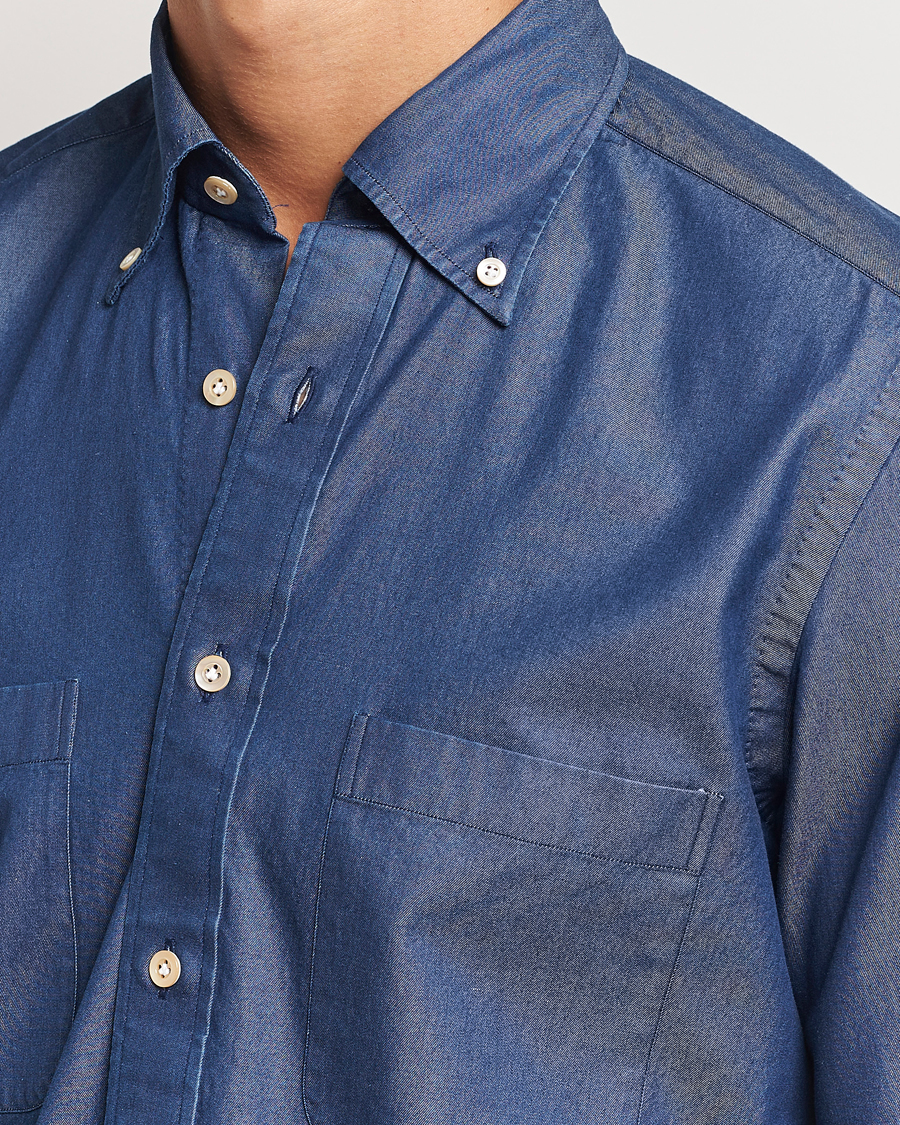 Herren | Hemden | 100Hands | Beverly Bata Wash Denim Shirt Blue