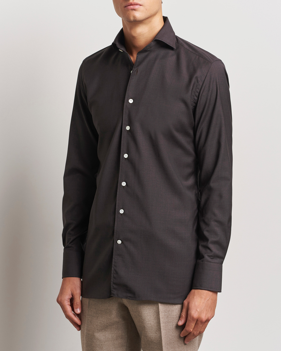 Herren | Hemden | 100Hands | Full Spread Wool Shirt Brown