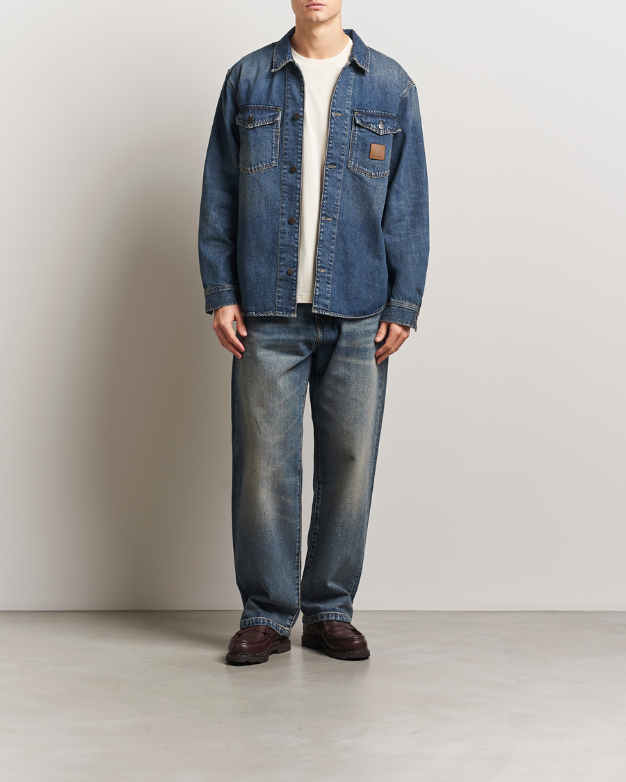 Herren | Hemden | Carhartt WIP | Lincoln Denim Shirt Jacket Blue Worn