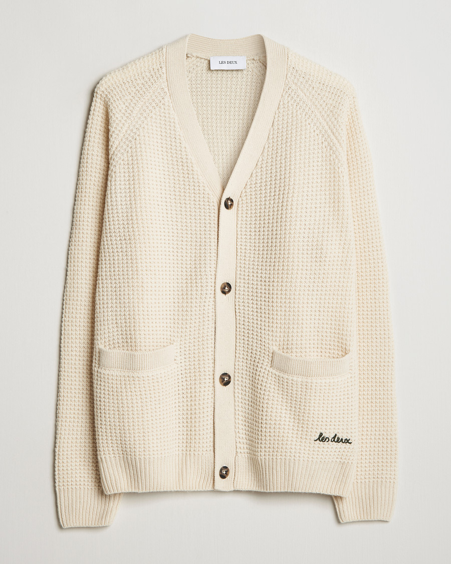 Herren | Pullover | LES DEUX | Grady Waffle Cardigan Ivory