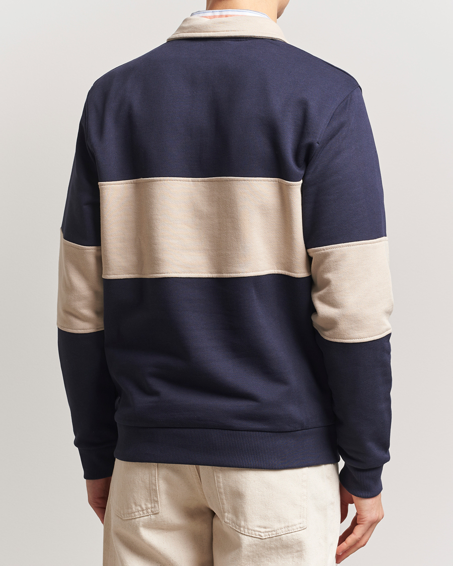 Herren | Pullover | LES DEUX | Cory Zipper Rugby Sweatshirt Dark Navy/Ivory
