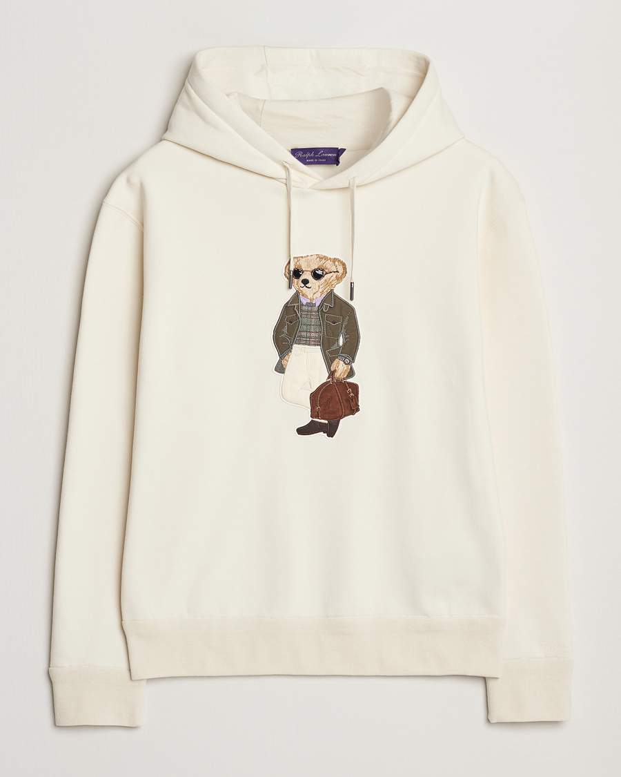 Herren | Pullover | Ralph Lauren Purple Label | Luxury Fleece Bear Hoodie Cream