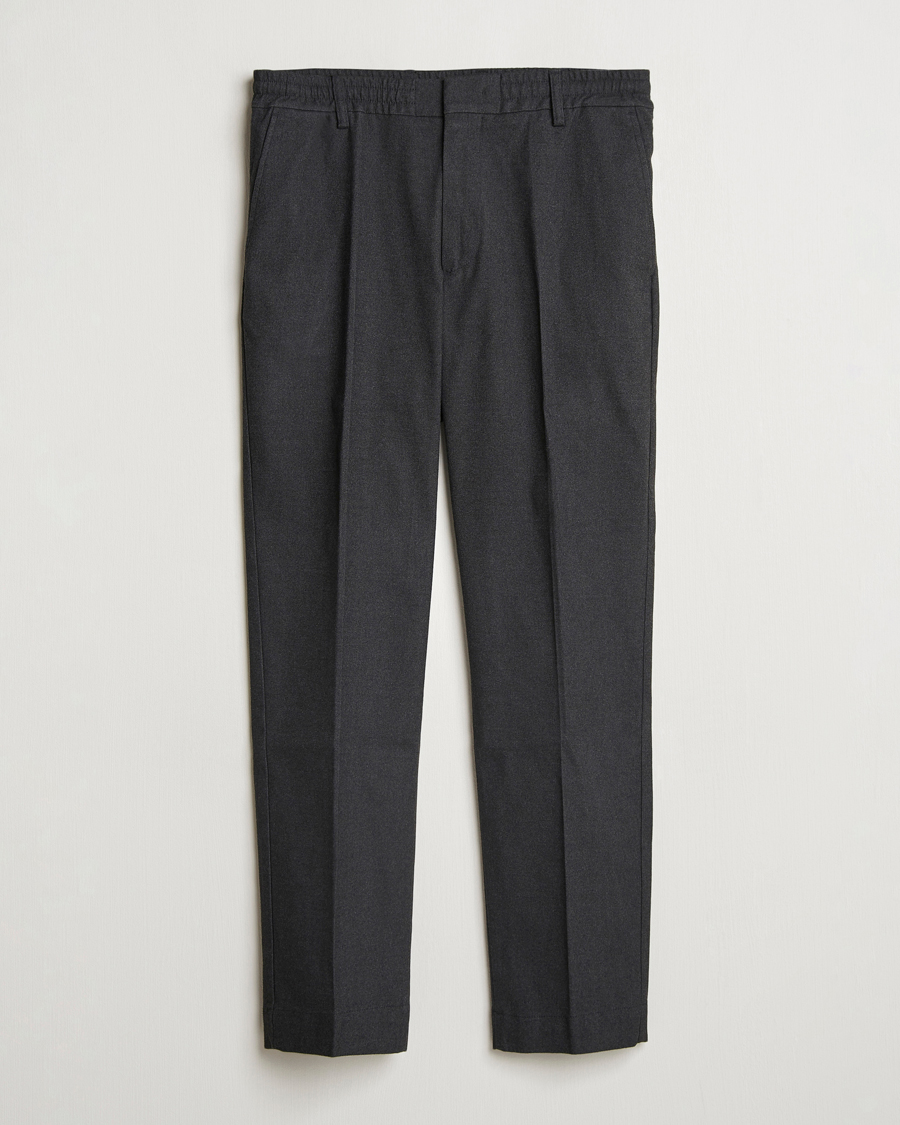 Herren | Hosen | NN07 | Billie Brushed Drawstring Trousers Black Melange