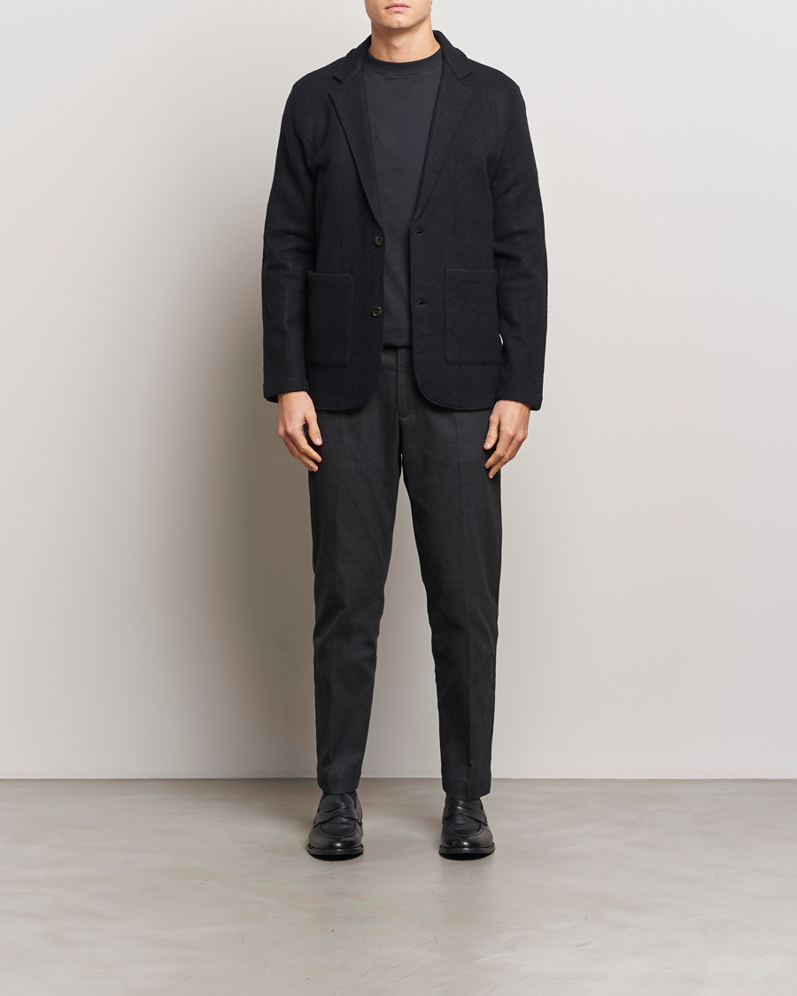 Herren | Hosen | NN07 | Billie Brushed Drawstring Trousers Black Melange