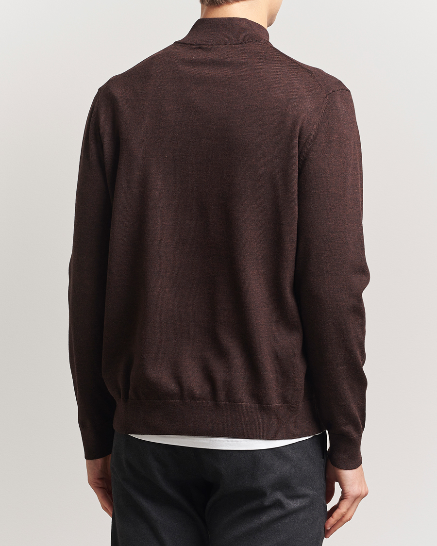 Herren | Pullover | NN07 | Sergio Merino Knitted Half Zip Brown Melange