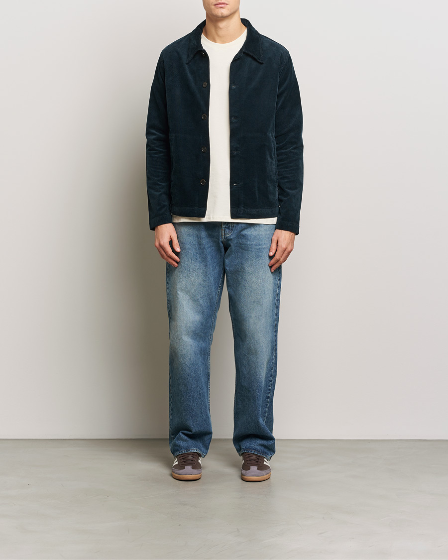 Herren | Hemden | NN07 | Zander Corduroy Overshirt Navy Blue