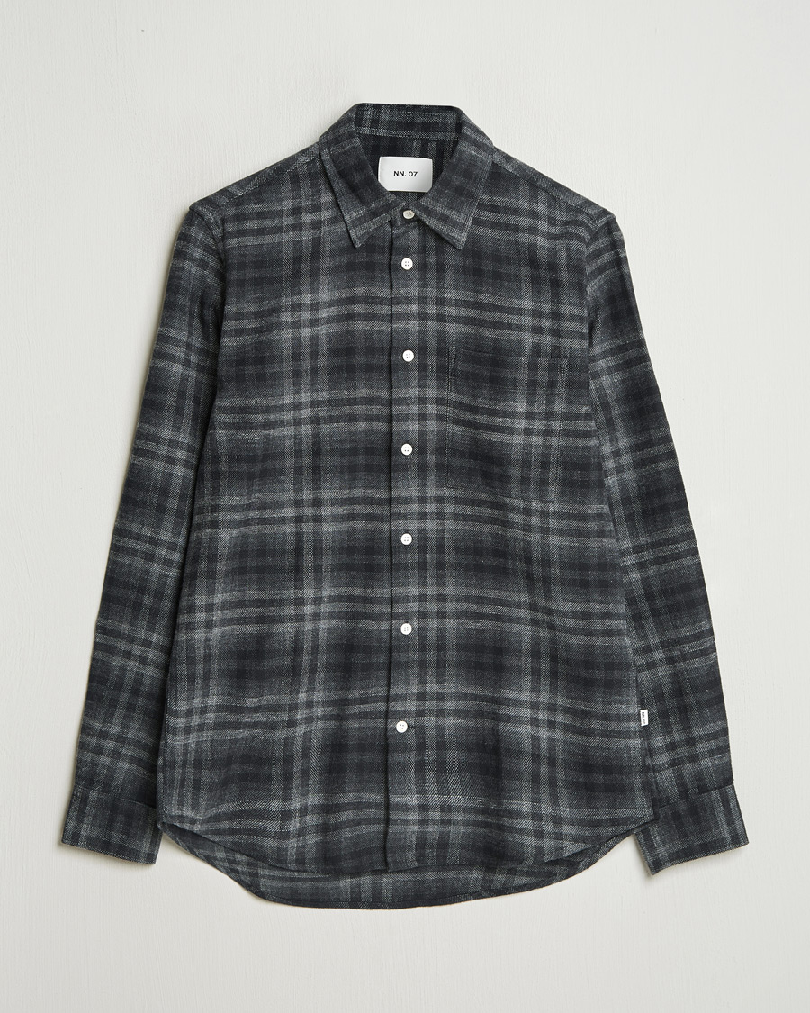 Herren | Hemden | NN07 | Arne Brushed Cotton Checked Shirt Grey/Black