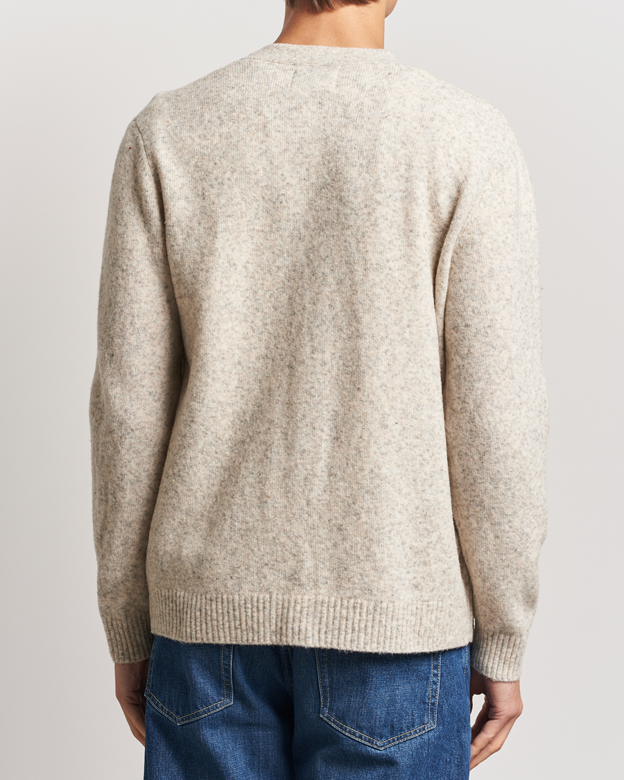 Herren | Pullover | NN07 | John Wool Knitted Cardigan White Peppar