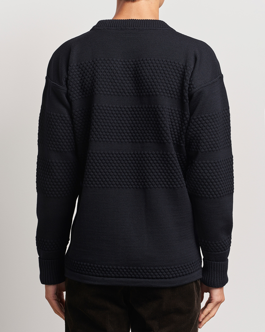Herren | Pullover | S.N.S. Herning | Fisherman Wool Crew Neck Sweater Navy Blue