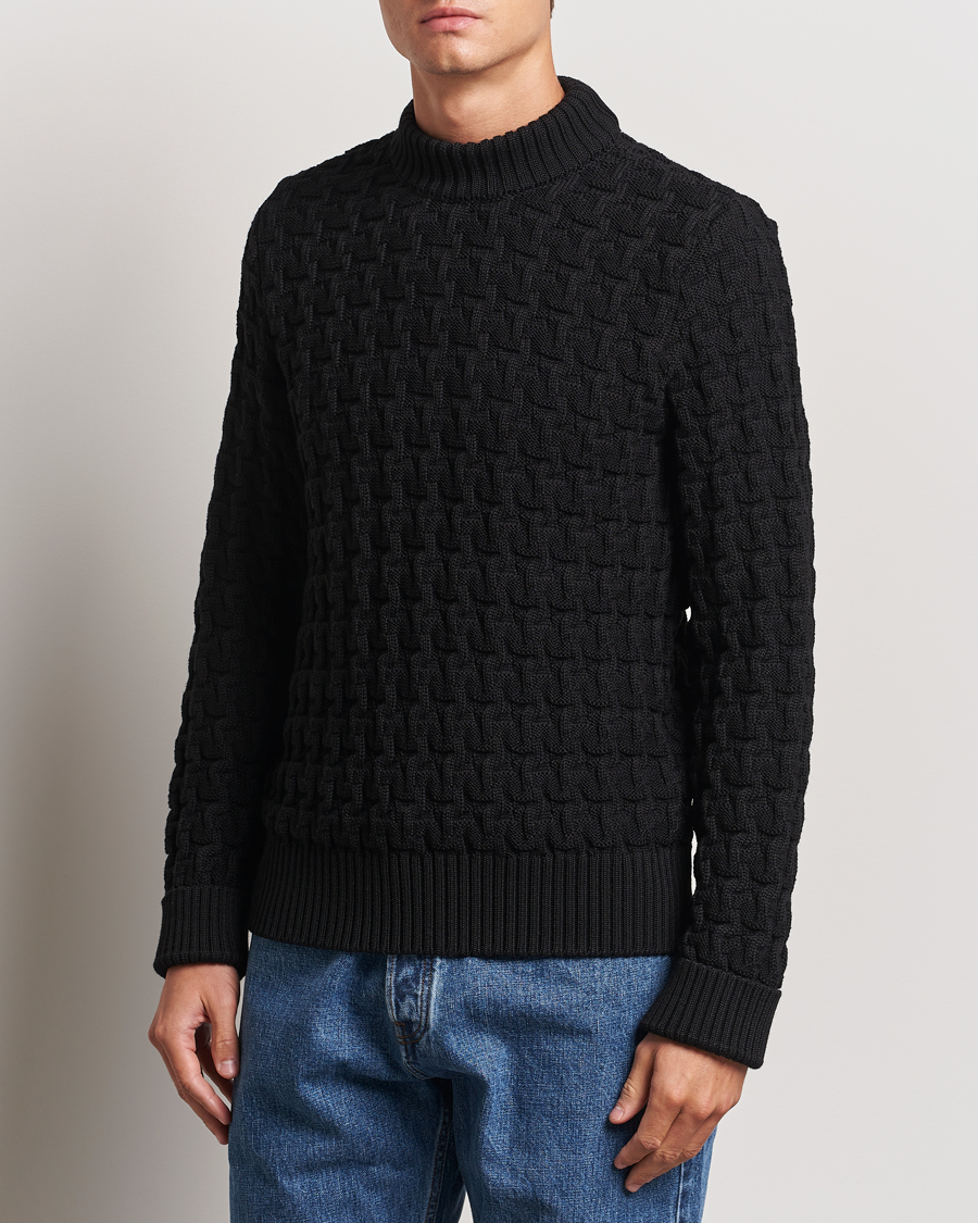 Herren | Pullover | S.N.S. Herning | Stark Wool Cable Knit Sweater Black